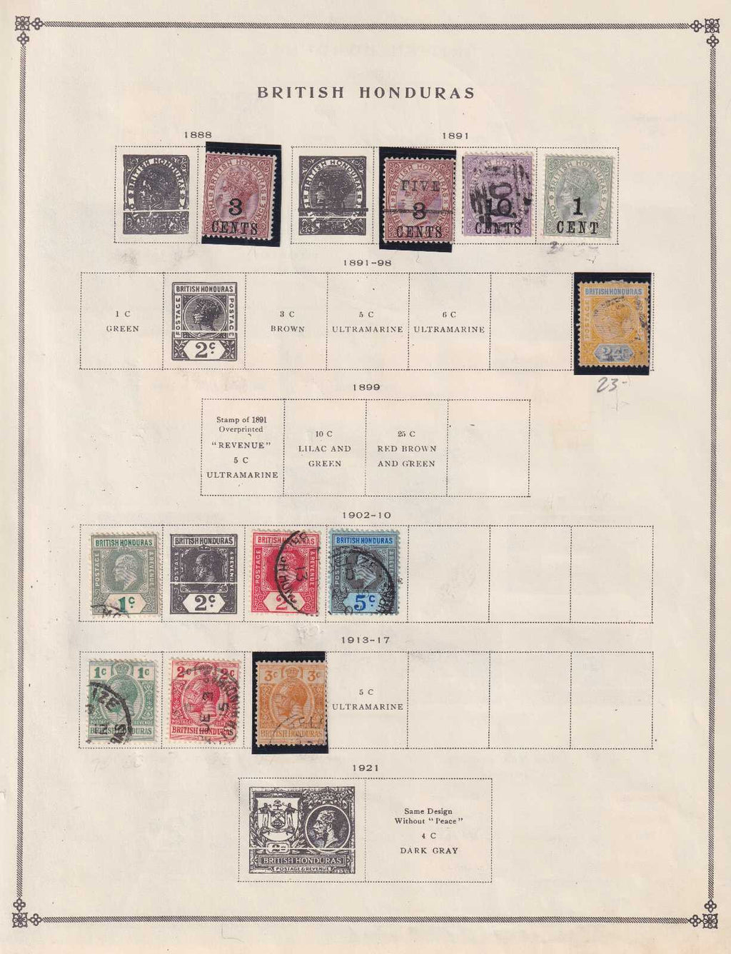 BRITISH HONDURAS - MINT AND USED COLLECTION REMOVED FROM ALBUM PAGES - M559