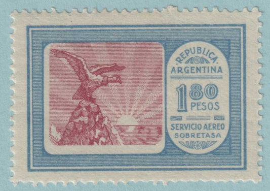 ARGENTINA C18 AIRMAIL  MINT HINGED OG * NO FAULTS VERY FINE! - FDR