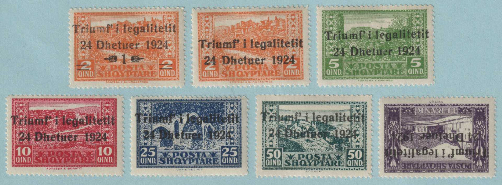 ALBANIA 164 - 170  MINT NEVER HINGED OG ** NO FAULTS VERY FINE! - T713