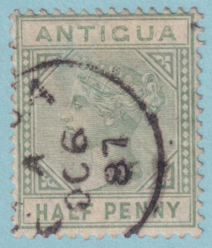 ANTIGUA 12  USED - WITH INVERTED WATERMARK - HAS A THIN - QTI