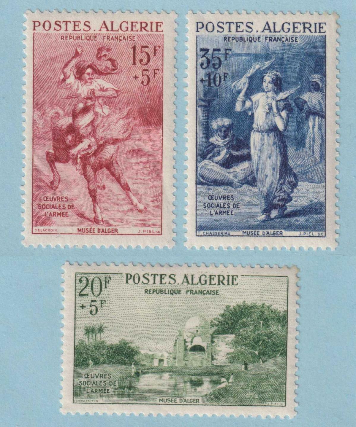 ALGERIA B91 - B93 SEMI-POSTALS  MINT LIGHTLY HINGED OG * EXTRA FINE! - V386