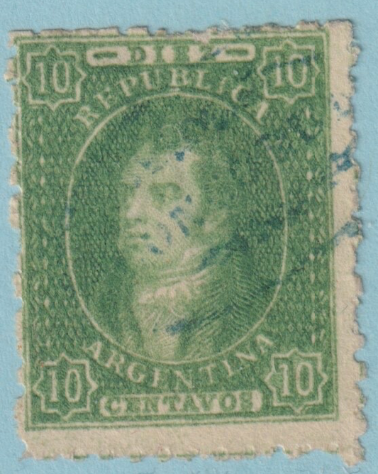 ARGENTINA 12  1864  RIVADAVIA USED NO FAULTS VERY FINE   JDL