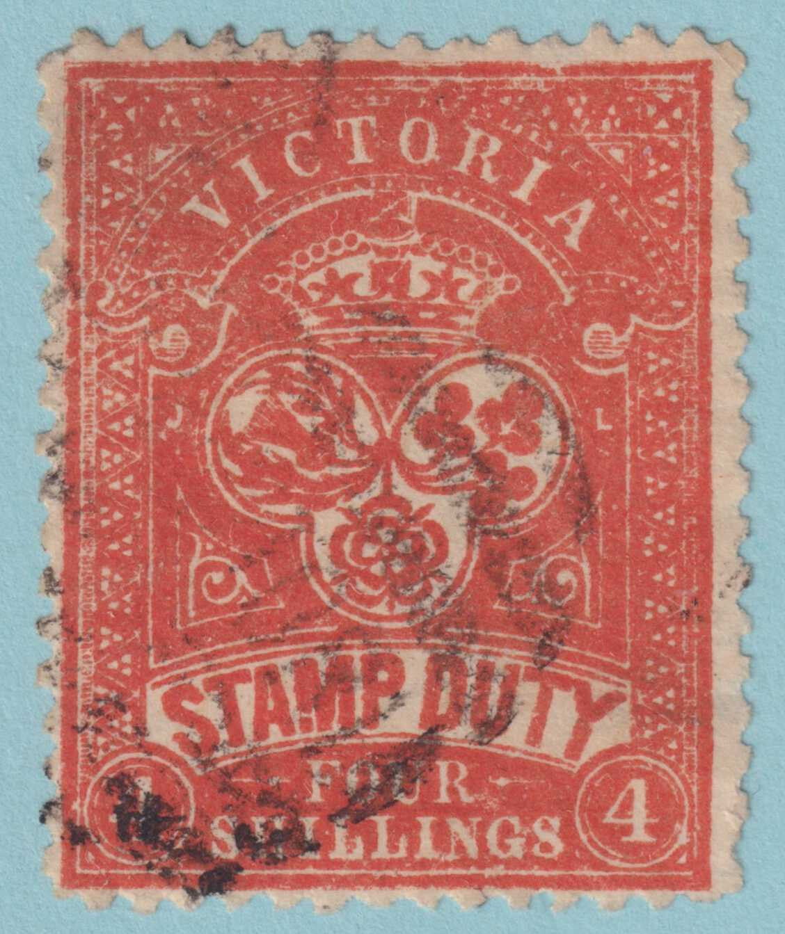 AUSTRALIAN STATES - VICTORIA AR16a POSTAL-FISCAL  USED - VERY FINE! - RUF