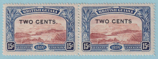 BRITISH GUIANA 159 AND 159A PAIR - WITHOUT PERIOD - MINT HINGED OG *  S645