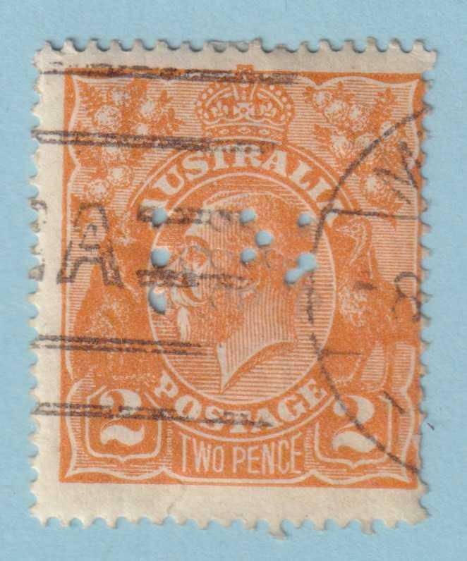 AUSTRALIA 31  USED - 2p ORANGE WITH "H N" PERFIN - NO FAULTS EXTRA FINE! - VHC