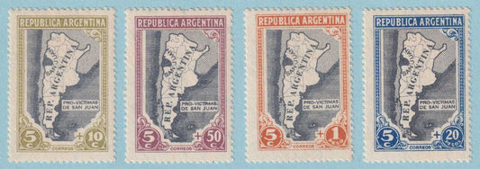 ARGENTINA B6 - B9 SEMI-POSTALS  MINT HINGED OG * NO FAULTS VERY FINE! - R451