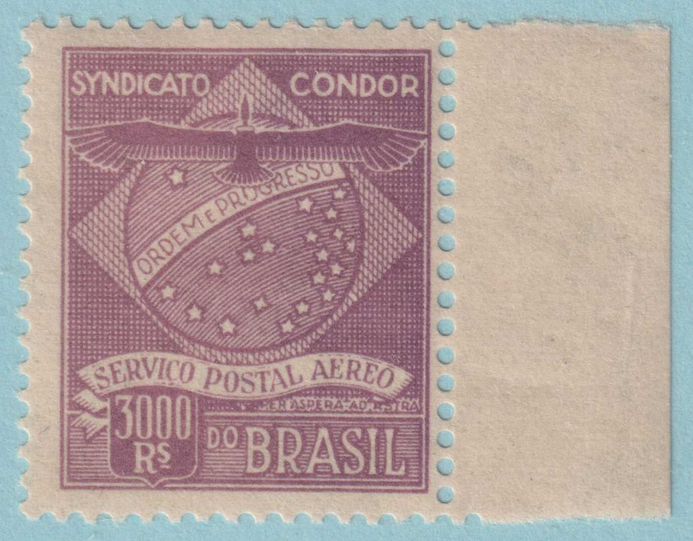 BRAZIL 1CL6 AIRMAIL SEMI-OFFICIAL  MINT HINGED OG * CONDOR SYNDICATE - DLE