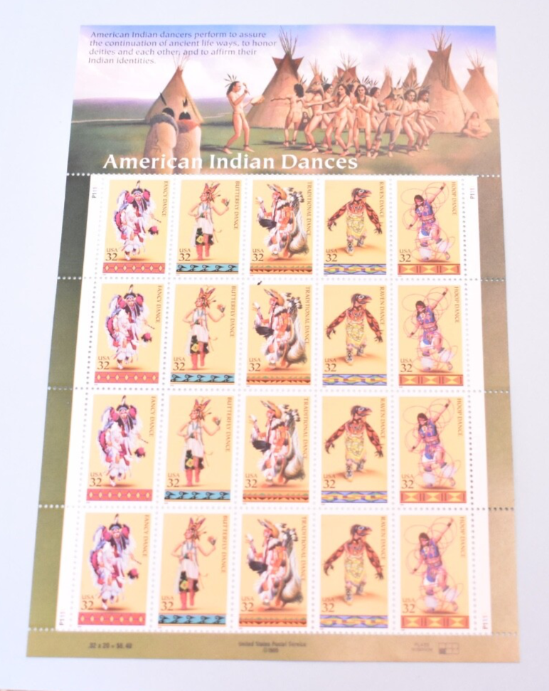 AMERICAN INDIAN DANCES  6 SHEETS  STAMPS UNITED STATES # 3072 - 3076