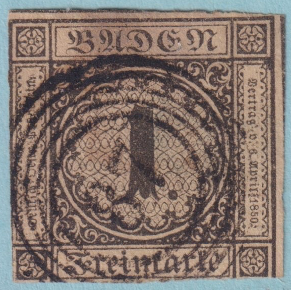 BADEN 1 1851  USED NO HIDDEN FAULTS! DLK