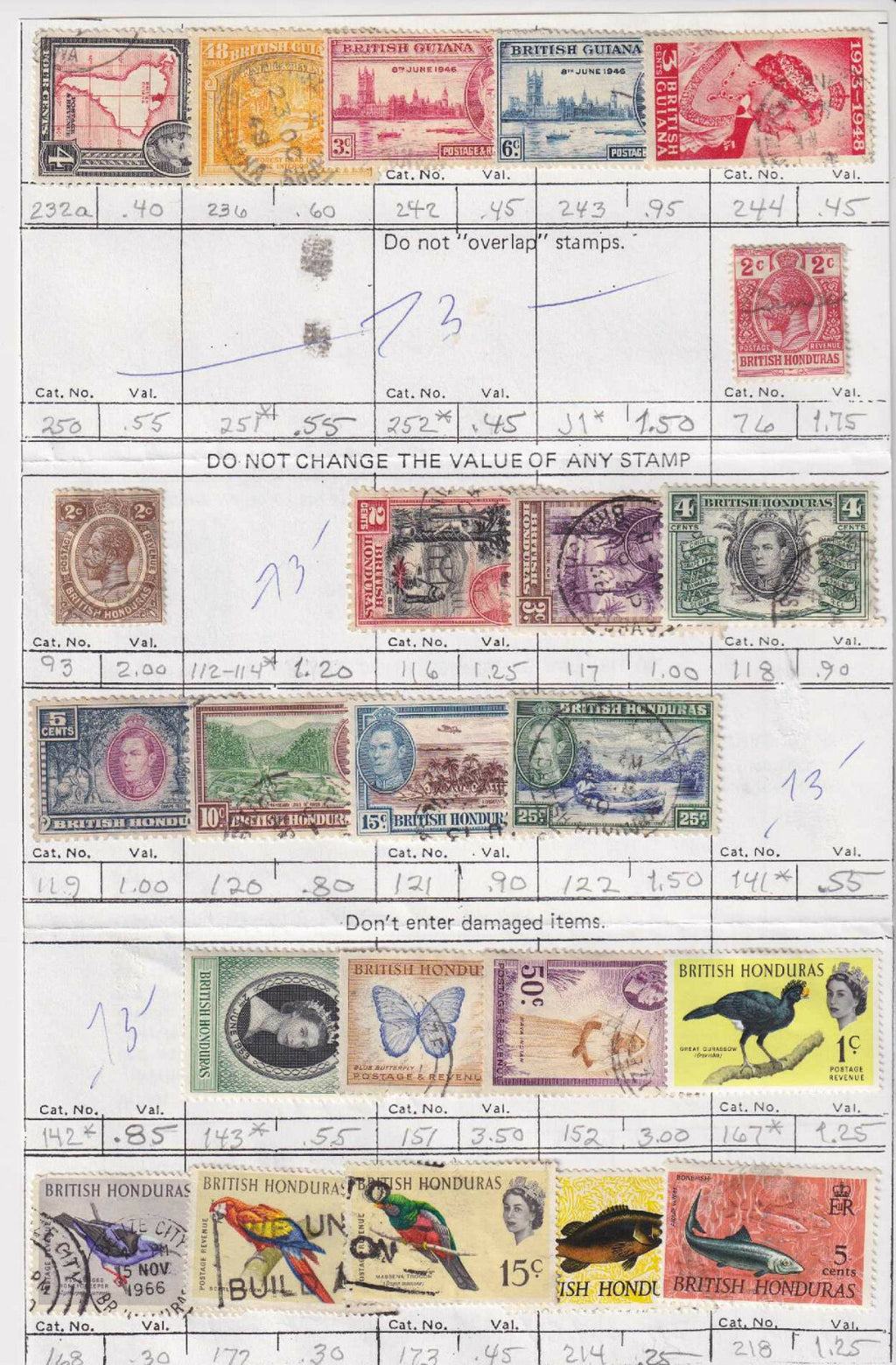 "B" COUNTRIES - INTERESTING MINT & USED GROUP REMOVED FROM SHEETS - S990