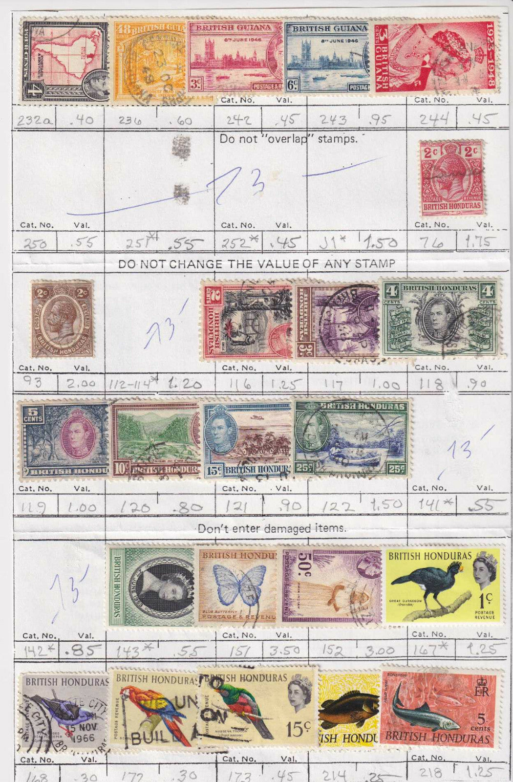 "B" COUNTRIES - INTERESTING MINT & USED GROUP REMOVED FROM SHEETS - S990