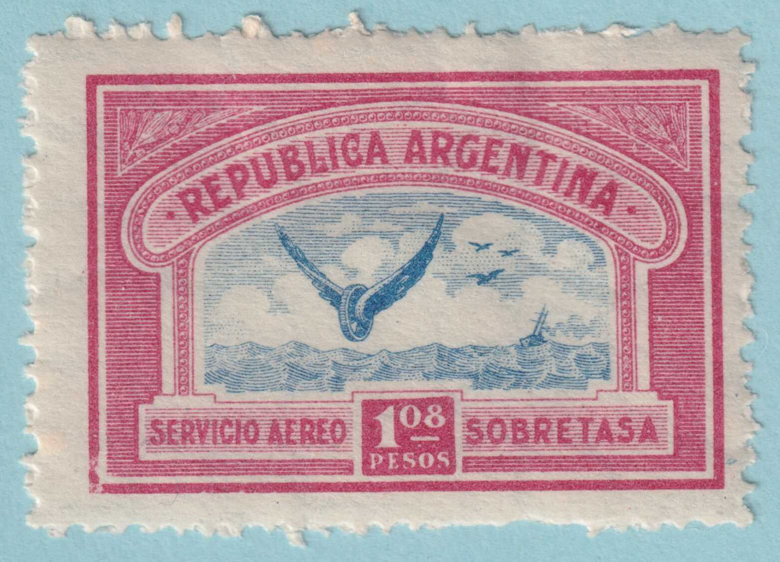 ARGENTINA C16 AIRMAIL  MINT HINGED OG * NO FAULTS VERY FINE! - KZM
