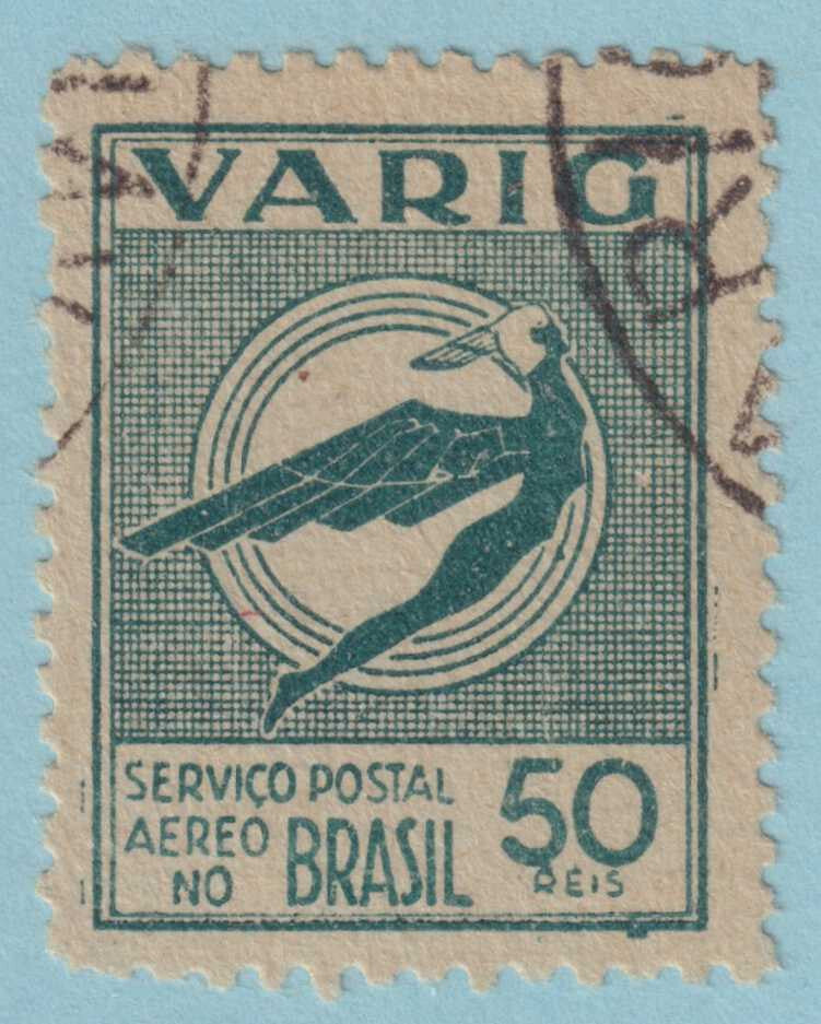 BRAZIL - VARIG 3CL25  USED - NO FAULTS VERY FINE! - KUX