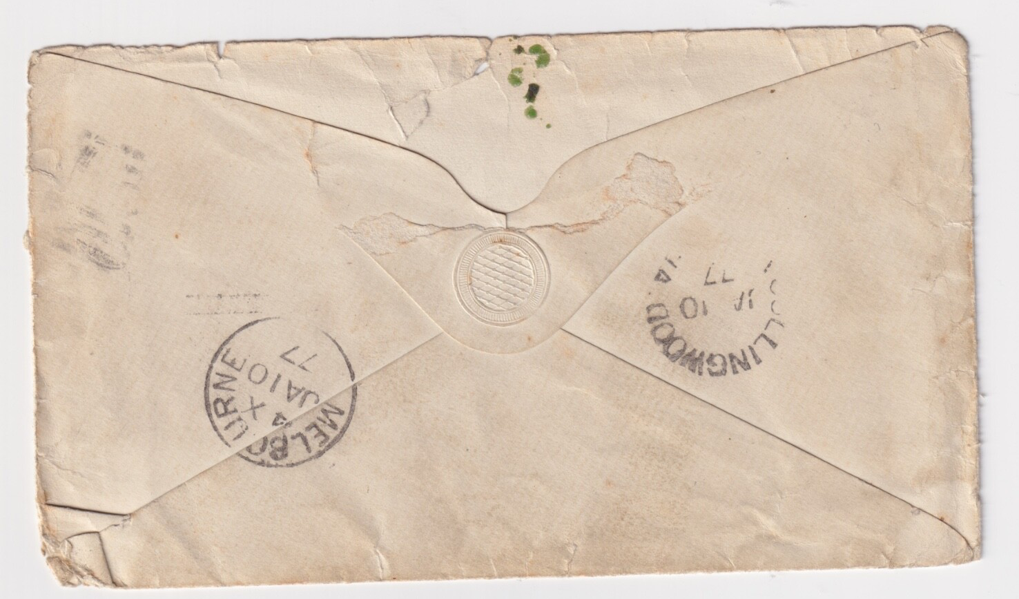 AUSTRALIA VICTORIA BALLARAT TO FITZROY 1877 COVER B025