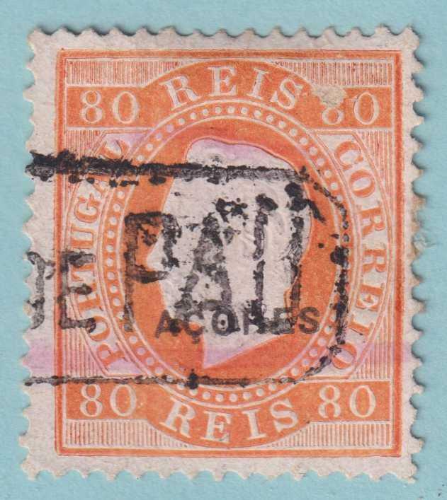 AZORES 53b USED - PERF 12.5 ENAMEL PAPER - TINY THIN - VERY FINE! - ADQ
