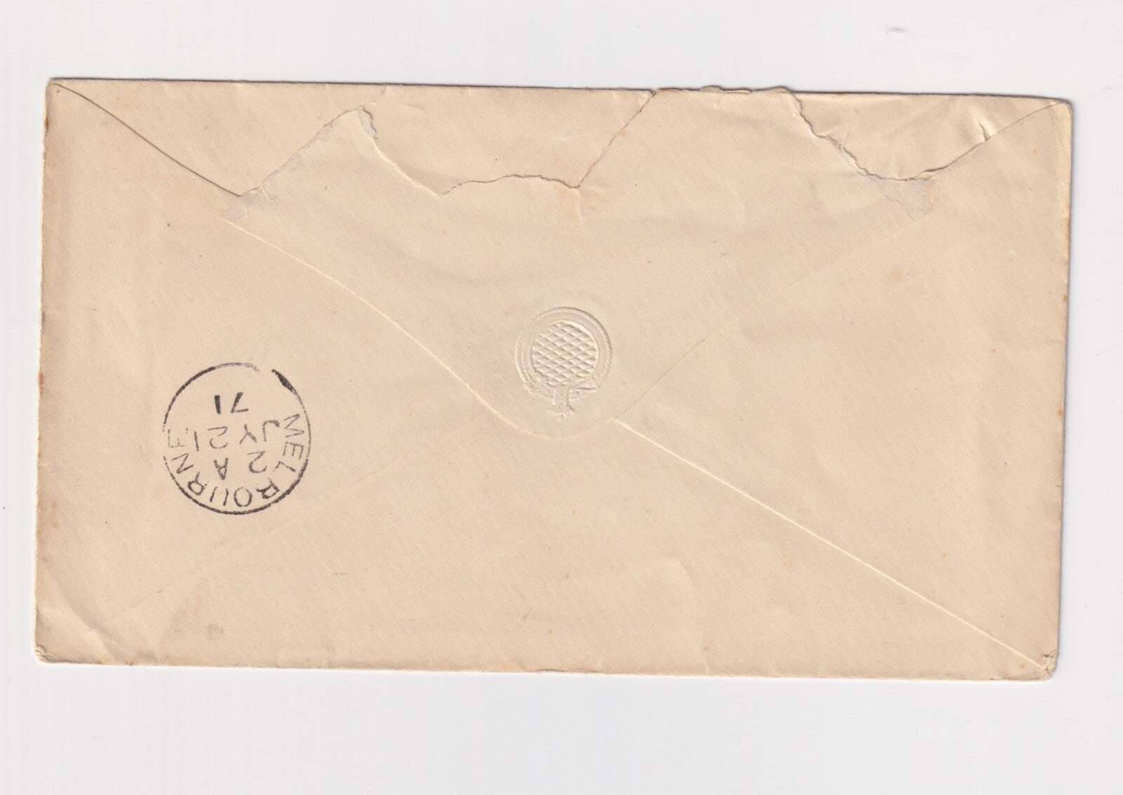 AUSTRALIA VICTORIA COLAC INTERESTING COVER 1871  SCARCE! B52